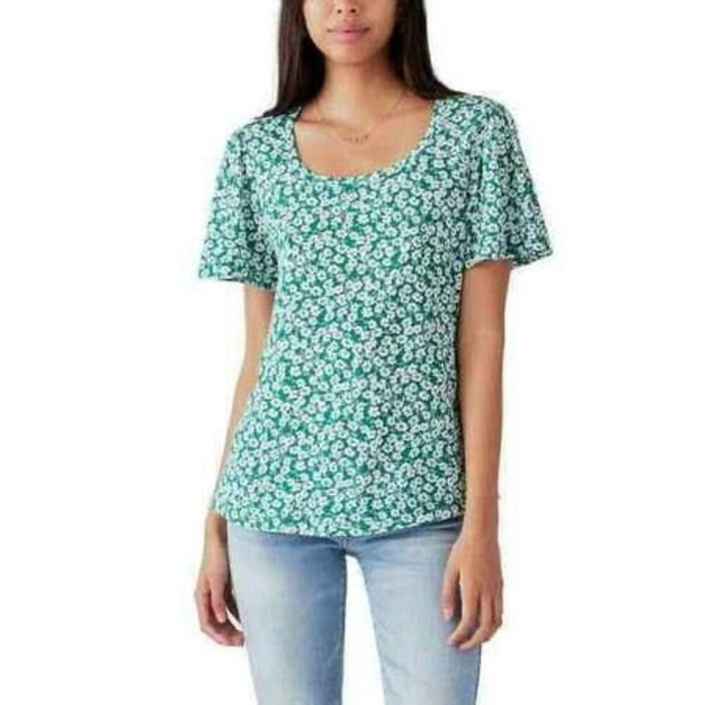Lucky‎ Brand Floral Flutter Sleeve Top Women’s Small NWT